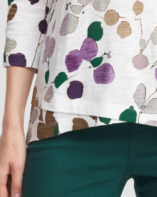 3/4 Sleeve Sprigs Overlap Tunic - image 4